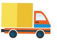 卸発送にも対応したトラックのイラスト。EC以外の個別発送にも対応可能