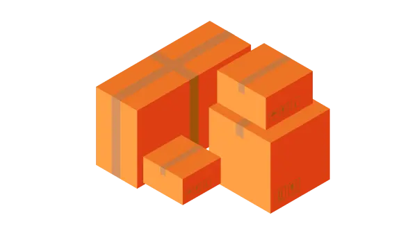 EC運営で資材や梱包方法について専門家に相談したいという悩みを表すダンボール箱のイラスト