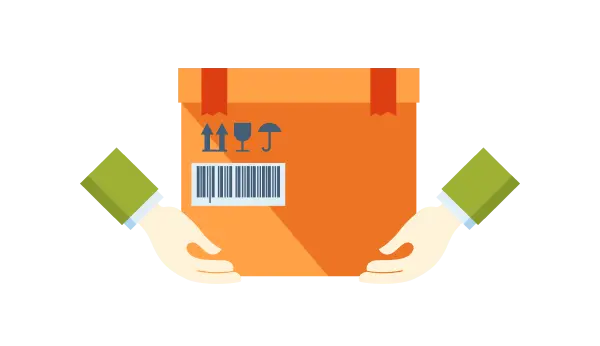 誤出荷や誤配送などのトラブル対応時間を減らしたいという課題を示す荷物のイラスト