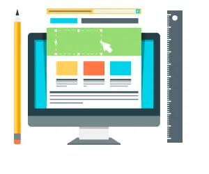 ECサイト制作やリニューアルをサポートするWebデザイン画面のイラスト