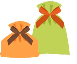 個別包装やギフトラッピングに対応する袋のイラスト