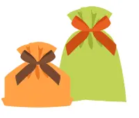 個別包装やギフトラッピングに対応する袋のイラスト